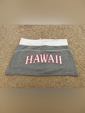 Y2K Bay Blue Hawaii Embroidered Mini Skort